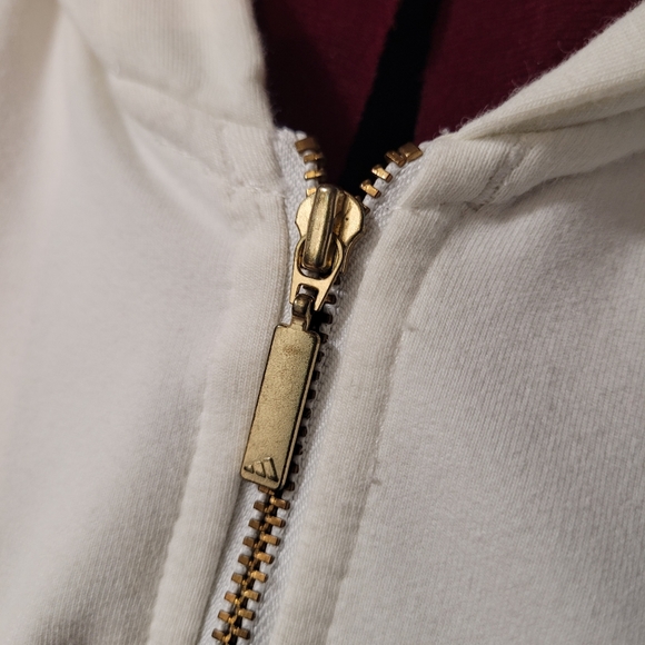 ADIDAS Offwhite Athletic Jacket w/versatile hood XL - Picture 4 of 10